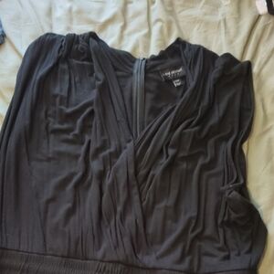 Black Knit Wrap Jumpsuit